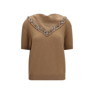 Prada Women Cashmere Sweater With Jewel Scarf